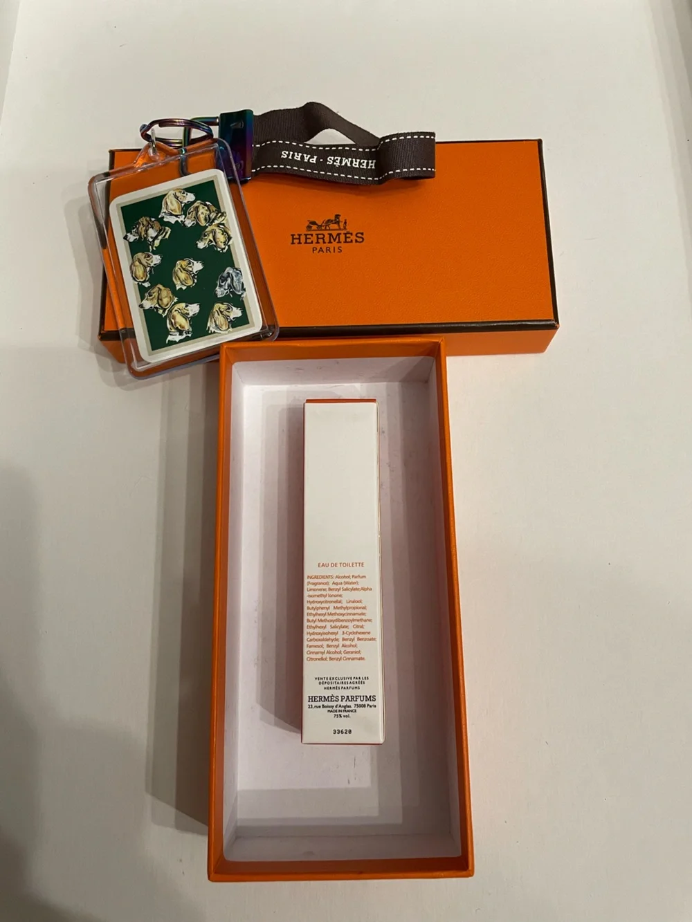 Hermes bundle- keychain / spray / gift box